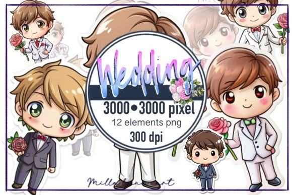 Charming Wedding Groom Clipart: A Designer's Creative Asset