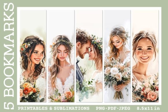 Elegant Wedding Bookmarks: Bridal Design Assets for Creative Projects