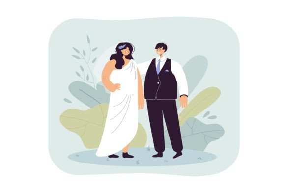 Elegant Wedding Vector Illustration: A Design Asset