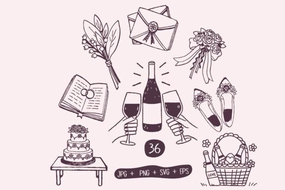 Elevate Wedding Designs with Minimalist SVG Icons
