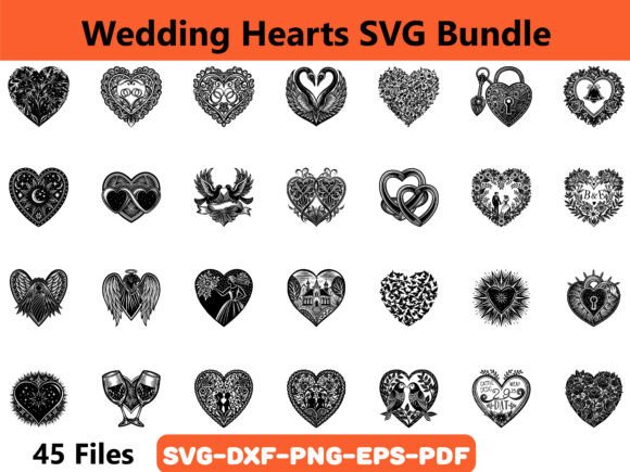 Elevate Your Designs with the Wedding Hearts SVG Bundle