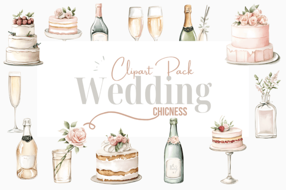 Elevate Your Wedding Designs with Pastel Chic Clipart