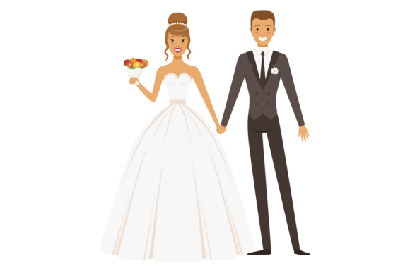 Groom and Bride Together: Wedding Ceremony Design Assets