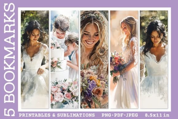 Wedding Bookmarks: Boho Bride Bookmark Design