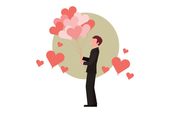 Wedding Character Male Balloon Style: A Modern Design Asset