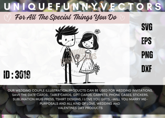 Wedding Couple Stick Figures 3019: A Design Asset for Emotional Branding