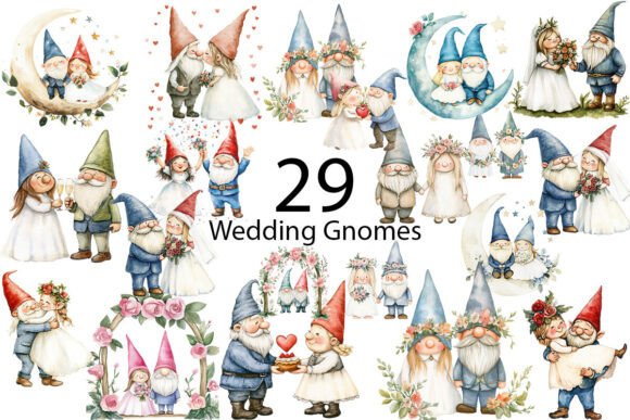 Wedding Gnomes Sublimation Clipart: A Designer's Whimsical Asset